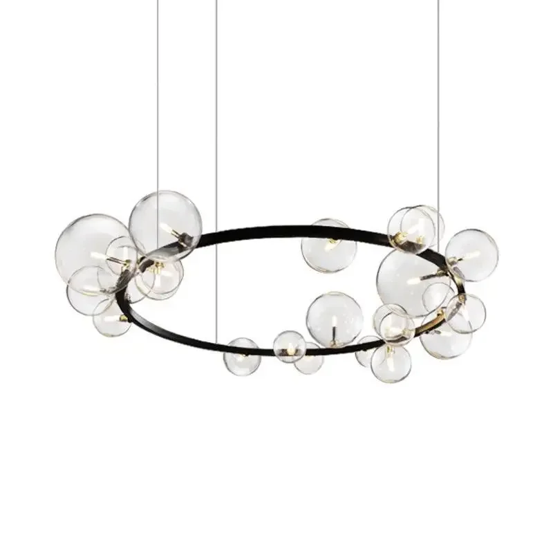 Nordic ring design, bubble chandeliers, bedroom lamps
Nordic ring design, bubble chandeliers, bedroom lamps