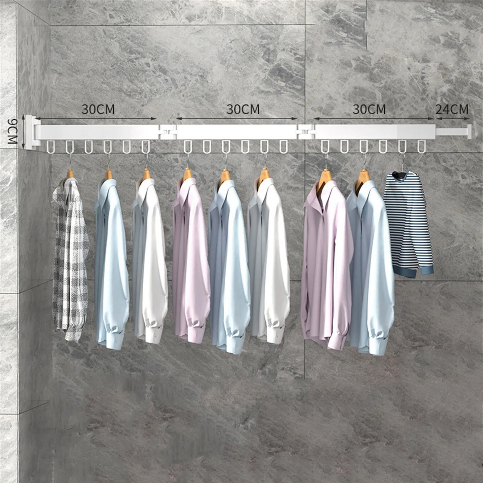 Wall Clothes Drying Rack Retractable Space Saving Rotating Ring Simple Clothes Hanger for Balcony Laundry Room
Wall Clothes Drying Rack Retractable Space Saving Rotating Ring Simple Clothes Hanger for Balcony Laundry Room