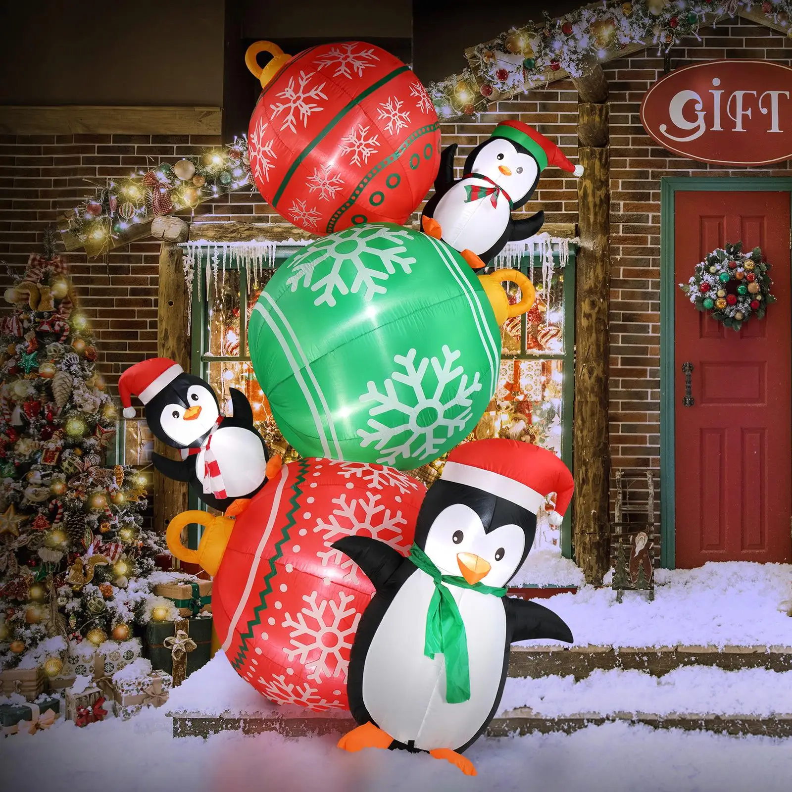 8.9FT Lighted Christmas Inflatable - Funny Penguin & Ball Yard Decor with Lights for holiday Party, Lawn & Garden
8.9FT Lighted Christmas Inflatable - Funny Penguin & Ball Yard Decor with Lights for holiday Party, Lawn & Garden