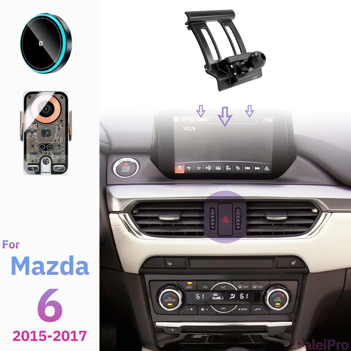 For Mazda 6 GL 2015 2016 2017 Car Phone Holder Wireless Charger Holder Phone Auto-Clamping Car Strong Magnetic Holder Base
For Mazda 6 GL 2015 2016 2017 Car Phone Holder Wireless Charger Holder Phone Auto-Clamping Car Strong Magnetic Holder Base