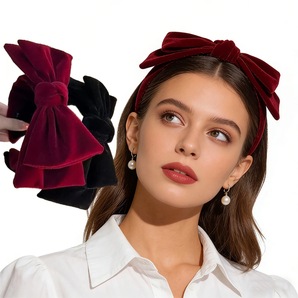 AWAYTR Elegant Velvet Bow Tie Hair Band Fashion Fabric Hair Hoop Wide Edge Headband Hair Accessories Festival Hairband
AWAYTR Elegant Velvet Bow Tie Hair Band Fashion Fabric Hair Hoop Wide Edge Headband Hair Accessories Festival Hairband