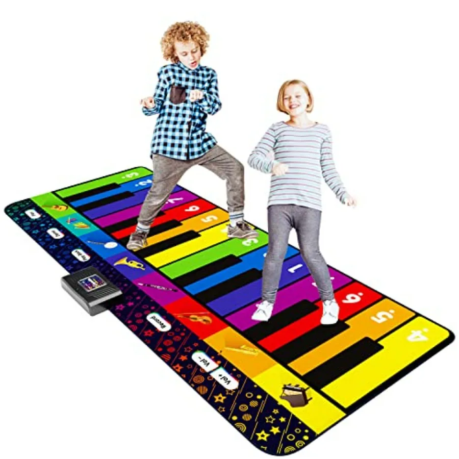 6 ft. Floor Piano Mat for Toddlers Giant Piano Mat 24 Keys 10 Built in Songs 8 Instrument Sounds Record Playback Song Booklet M
6 ft. Floor Piano Mat for Toddlers Giant Piano Mat 24 Keys 10 Built in Songs 8 Instrument Sounds Record Playback Song Booklet M