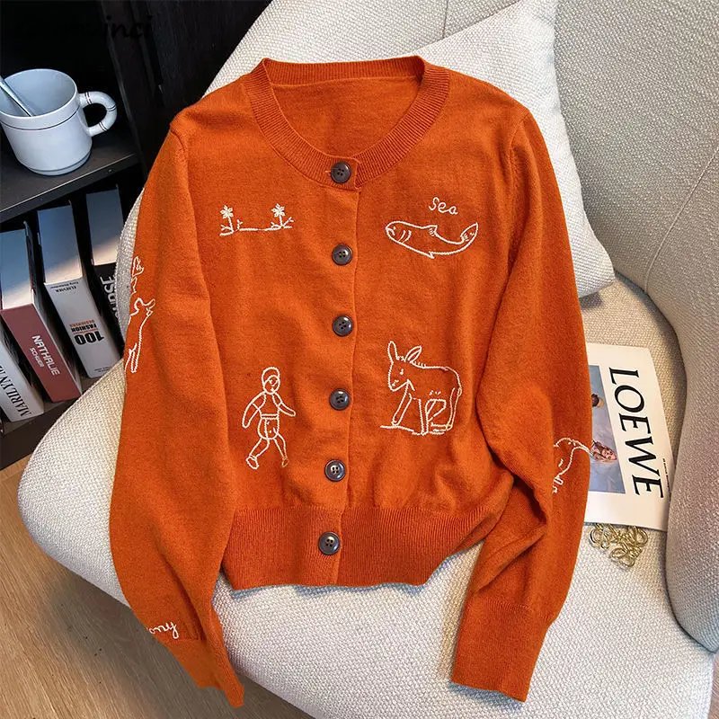 Кардиган женский с героями мультфильмов, универсальный, повседневный, нежный, шикарный, корейская модная осенняя одежда для молодых, модная уличная одежда, популярная верхняя одежда
Кардиган женский с героями мультфильмов, универсальный, повседневный, нежный, шикарный, корейская модная осенняя одежда для молодых, модная уличная одежда, популярная верхняя одежда