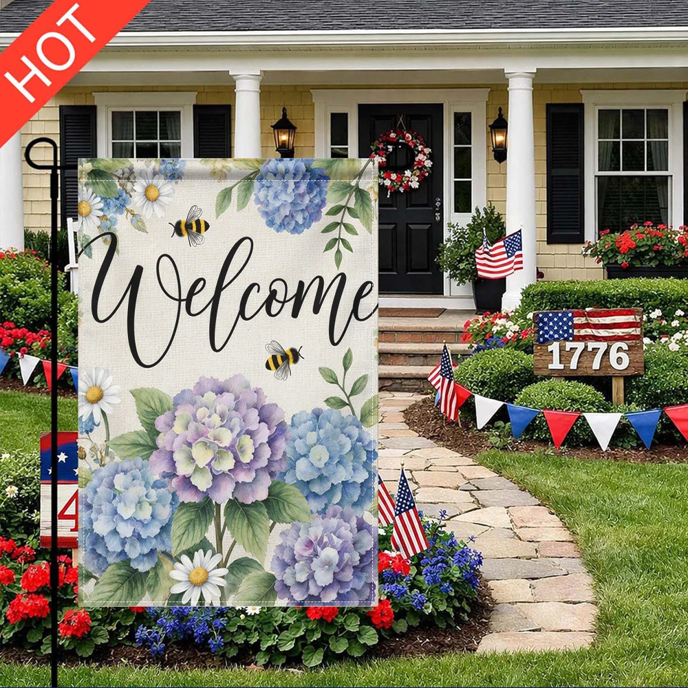 Welcome Hydrangea Bee Garden Flag Double Sided Print No Pole Included Floral Yard Decor
Welcome Hydrangea Bee Garden Flag Double Sided Print No Pole Included Floral Yard Decor