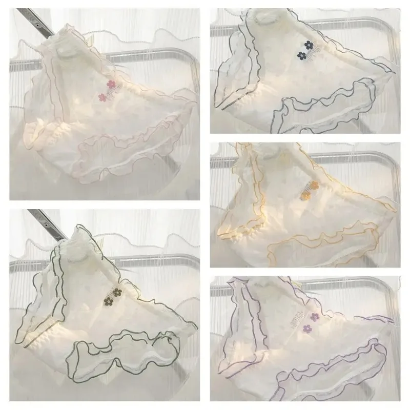 Women Sweet Lolita Flower Lace Mesh Briefs Japanese JK Girls Ruffles Panties Cute Love Heart Underwear Female Breathable Panties
Women Sweet Lolita Flower Lace Mesh Briefs Japanese JK Girls Ruffles Panties Cute Love Heart Underwear Female Breathable Panties