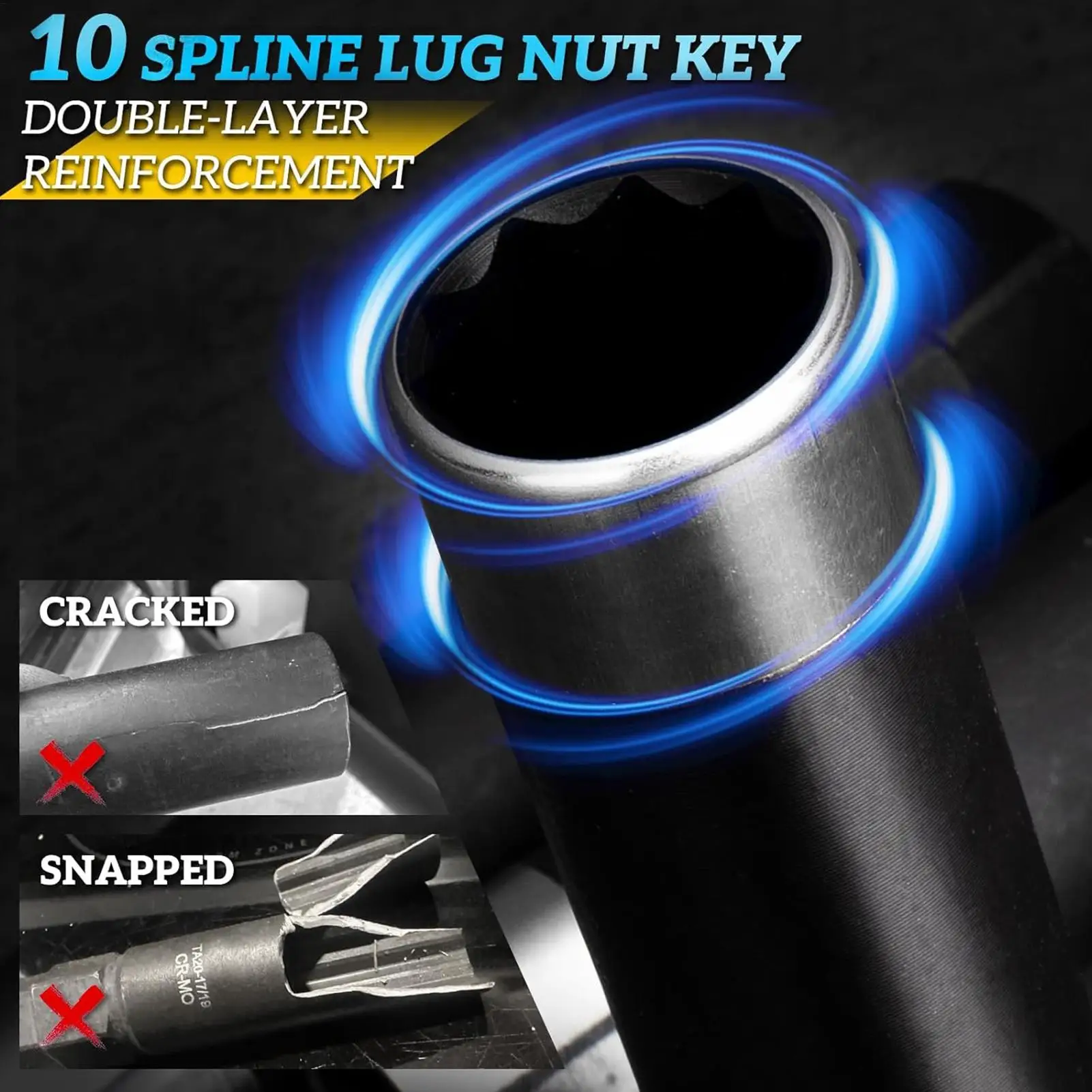 Spline Lug Nut Socket Metal 10 Spline Universal Replacement Lug Nut Key For Vehicle Car Truck RV SUV Sedan Pickup Van Trailer
Spline Lug Nut Socket Metal 10 Spline Universal Replacement Lug Nut Key For Vehicle Car Truck RV SUV Sedan Pickup Van Trailer