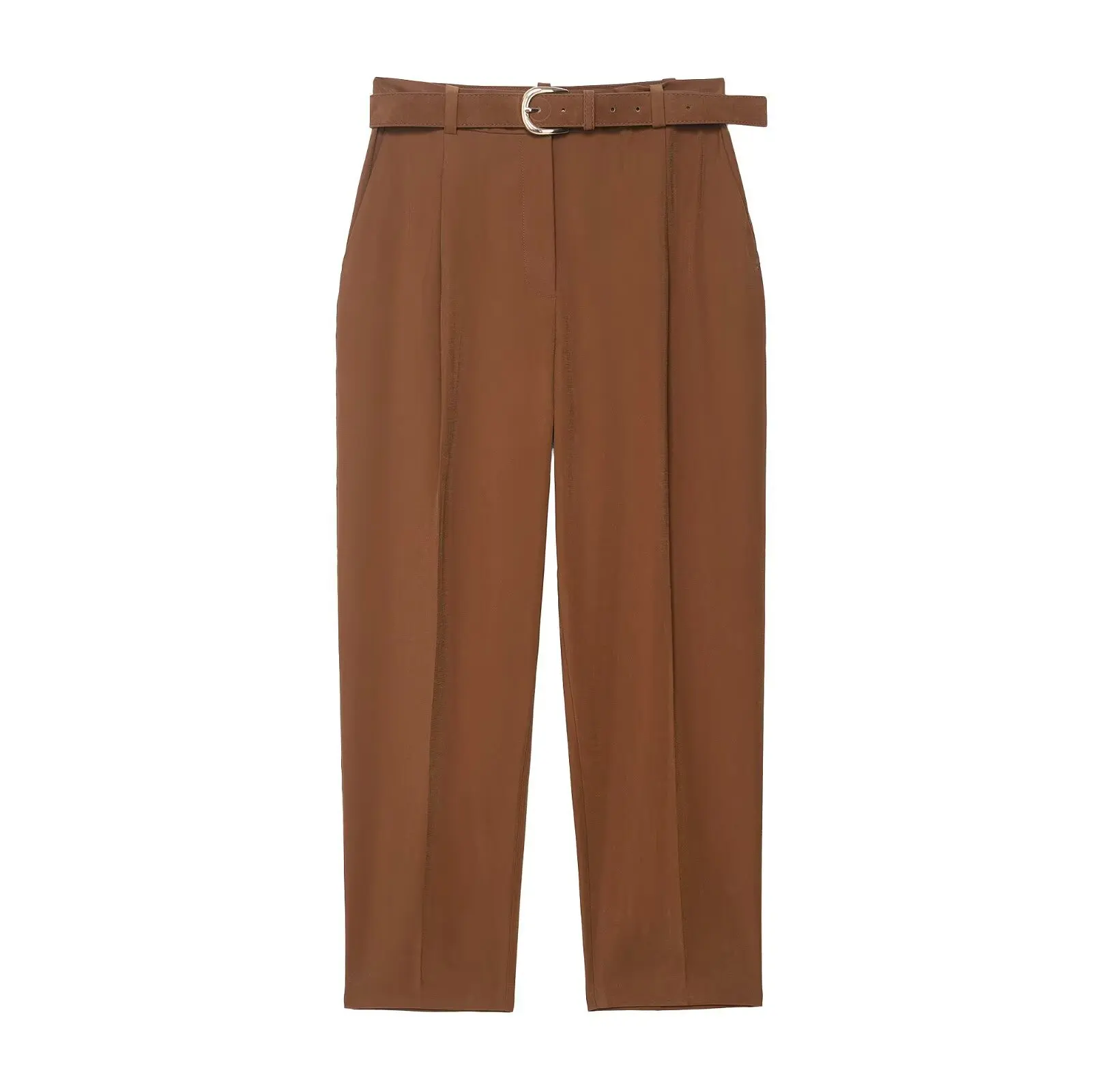Women's High Waist Ankle Trousers Zipper Fly Belted Office Chic Fashion Pants with Side Pockets
Women's High Waist Ankle Trousers Zipper Fly Belted Office Chic Fashion Pants with Side Pockets