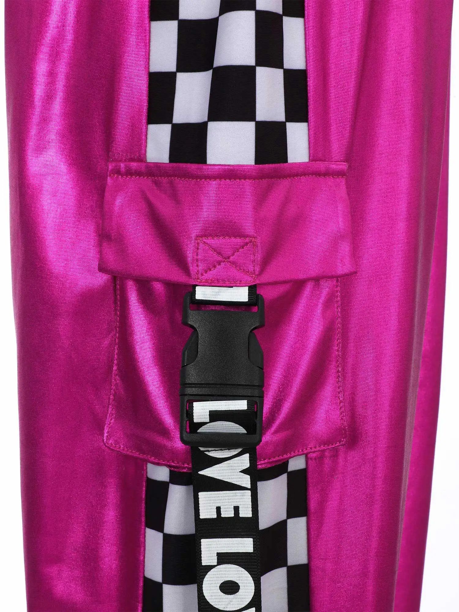 Trendy Girls Hip Hop Dance Pants Checkered Print with Metallic Gloss And Adjustable Buckle Belt for Street Performances
Trendy Girls Hip Hop Dance Pants Checkered Print with Metallic Gloss And Adjustable Buckle Belt for Street Performances
