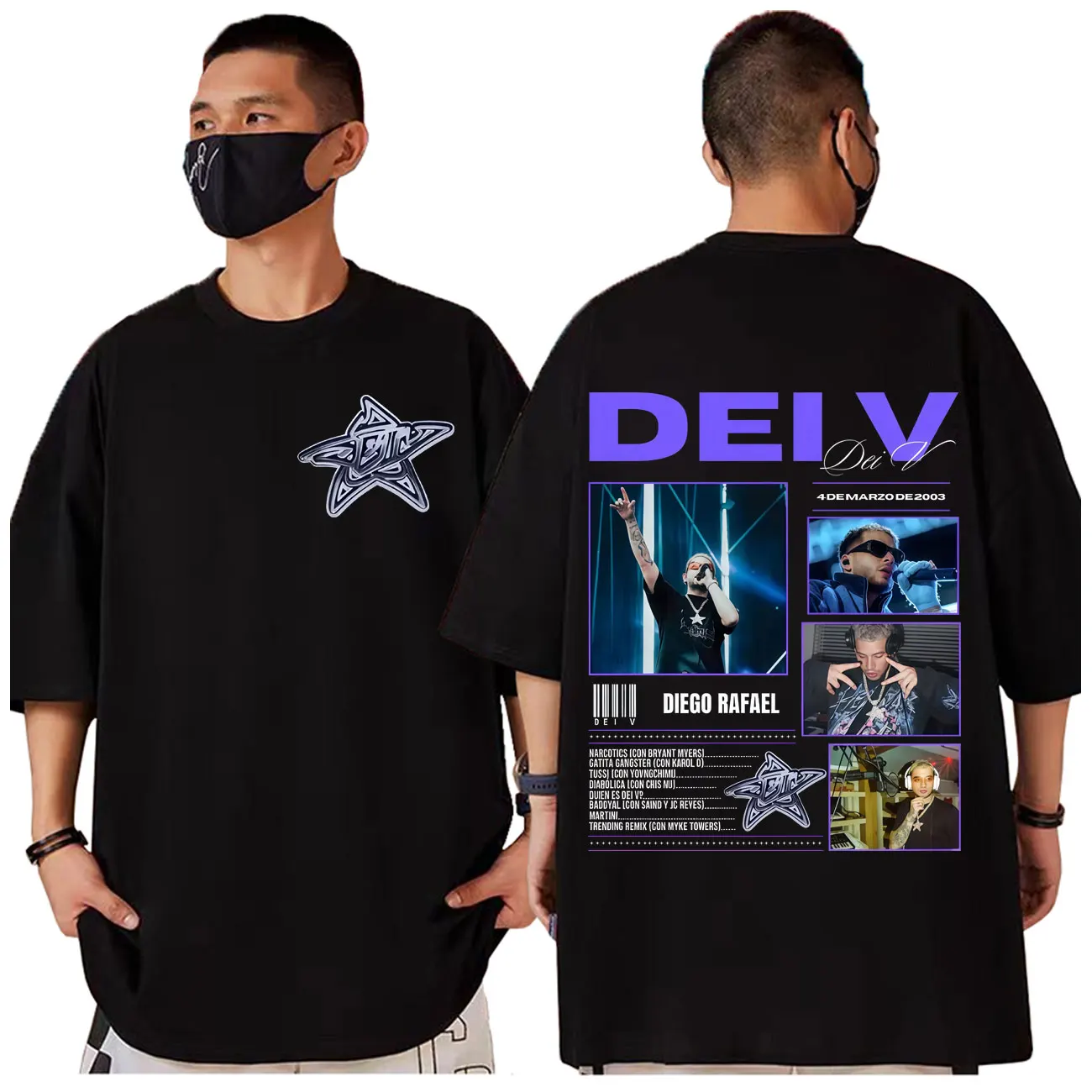 Rapper Dei V Merch T-shirt Streetwear Hip Hop Vintage Short Sleeve T Shirts Men Women High Quality Fashion Oversized T-shirts
Rapper Dei V Merch T-shirt Streetwear Hip Hop Vintage Short Sleeve T Shirts Men Women High Quality Fashion Oversized T-shirts