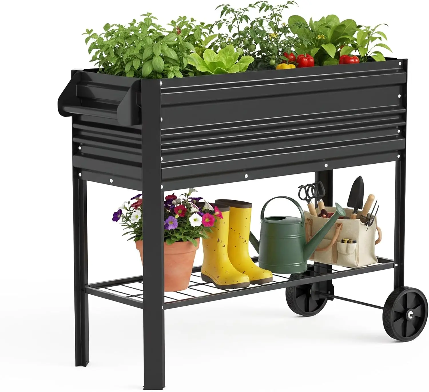 Raised Garden Bed with Wheels, 37x14.6x31.6in, 400lb Capacity, Black
Raised Garden Bed with Wheels, 37x14.6x31.6in, 400lb Capacity, Black