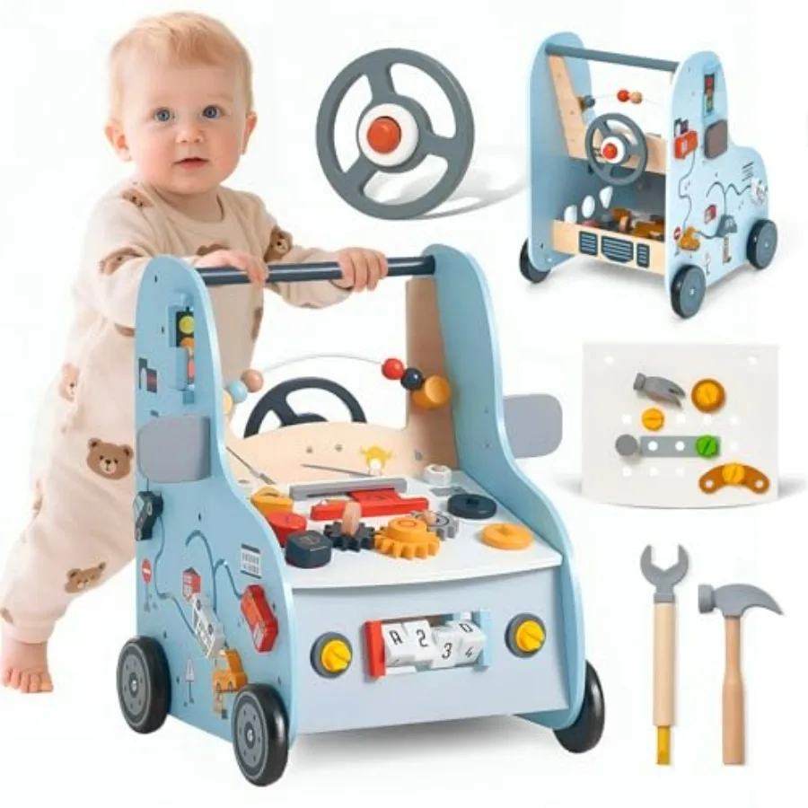 Wooden Baby Push Walker with Activity Center Car Traffic Theme Tool Bench Shape Sorter Steering Wheel Gears Montessori Toy for
Wooden Baby Push Walker with Activity Center Car Traffic Theme Tool Bench Shape Sorter Steering Wheel Gears Montessori Toy for