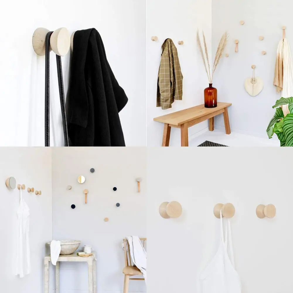 Набор из 4 крючков из массива бука, идеально подходящих для настенного крепления в различных комнатах
Набор из 4 крючков из массива бука, идеально подходящих для настенного крепления в различных комнатах