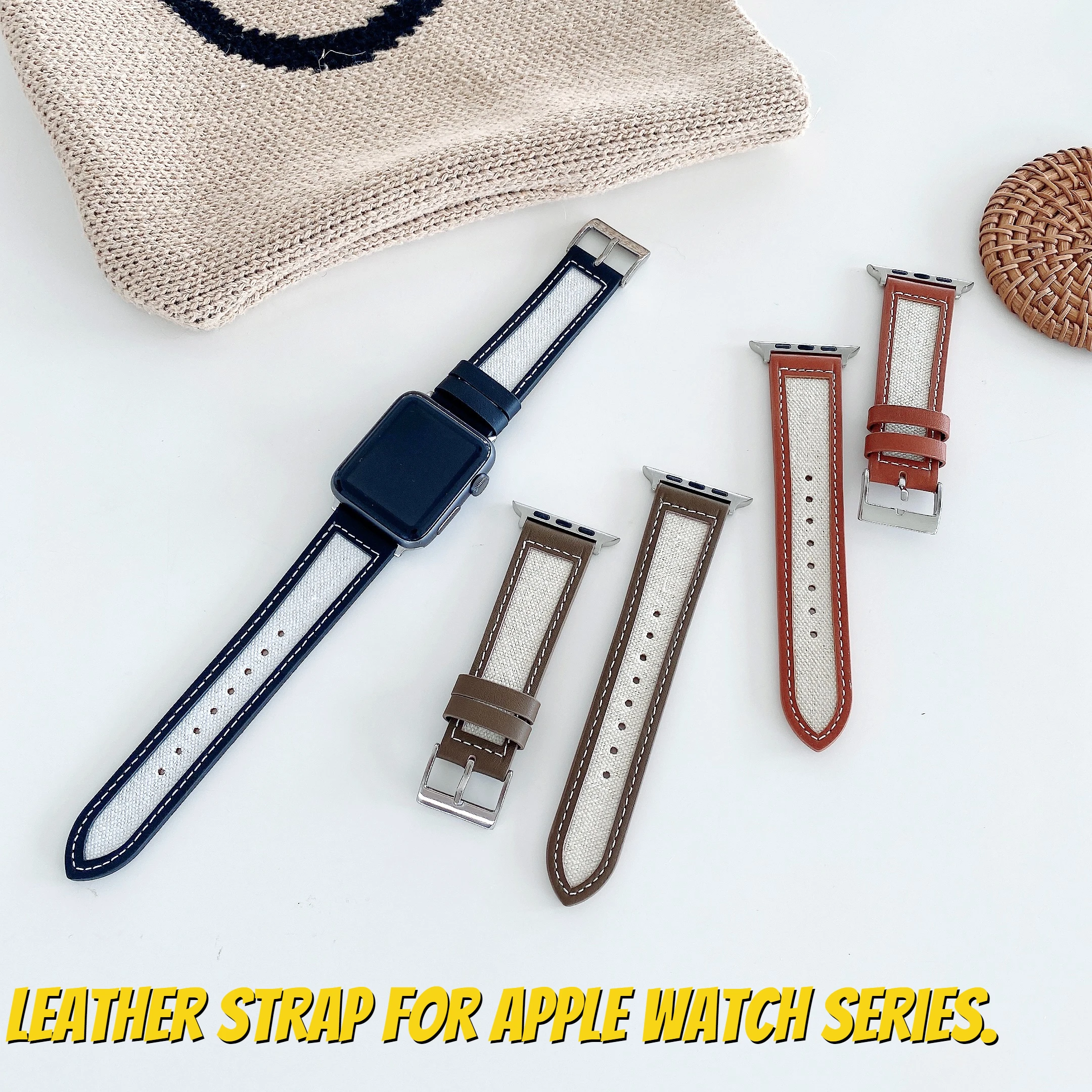 Leather strap For Apple watch Series band 45mm 41mm 44mm 40mm 9 8 7 6 5 4 SE Simple style bracelet belt iWatch 42mm 38mm Correa
Leather strap For Apple watch Series band 45mm 41mm 44mm 40mm 9 8 7 6 5 4 SE Simple style bracelet belt iWatch 42mm 38mm Correa