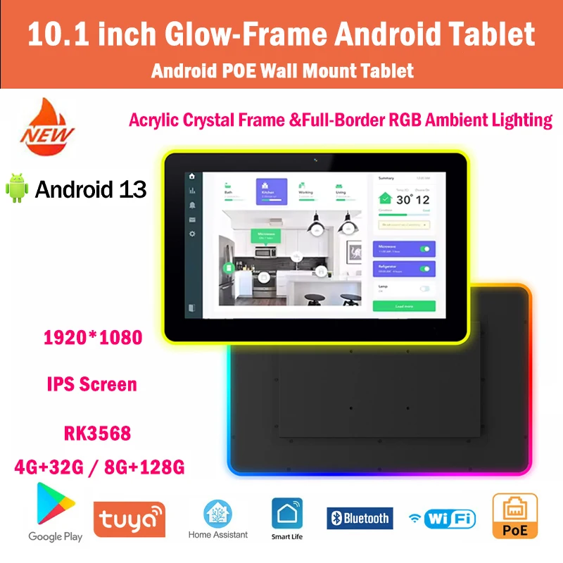 New 10.1 Inch Android POE table Wall Mountable Metal Case LED Light Display Digital Advertising Equipment for smart home/office
New 10.1 Inch Android POE table Wall Mountable Metal Case LED Light Display Digital Advertising Equipment for smart home/office