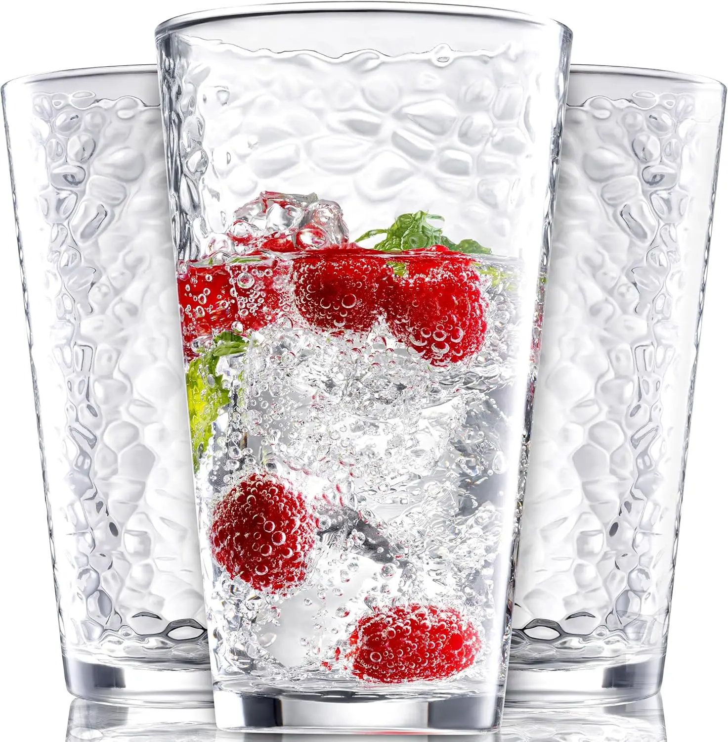 10-Pack 16oz Hammered Glass Cups – Clear Heavy Base Cocktail & Water Glasses, Tall Beer, Margarita, Juice, Iced Tea
10-Pack 16oz Hammered Glass Cups – Clear Heavy Base Cocktail & Water Glasses, Tall Beer, Margarita, Juice, Iced Tea