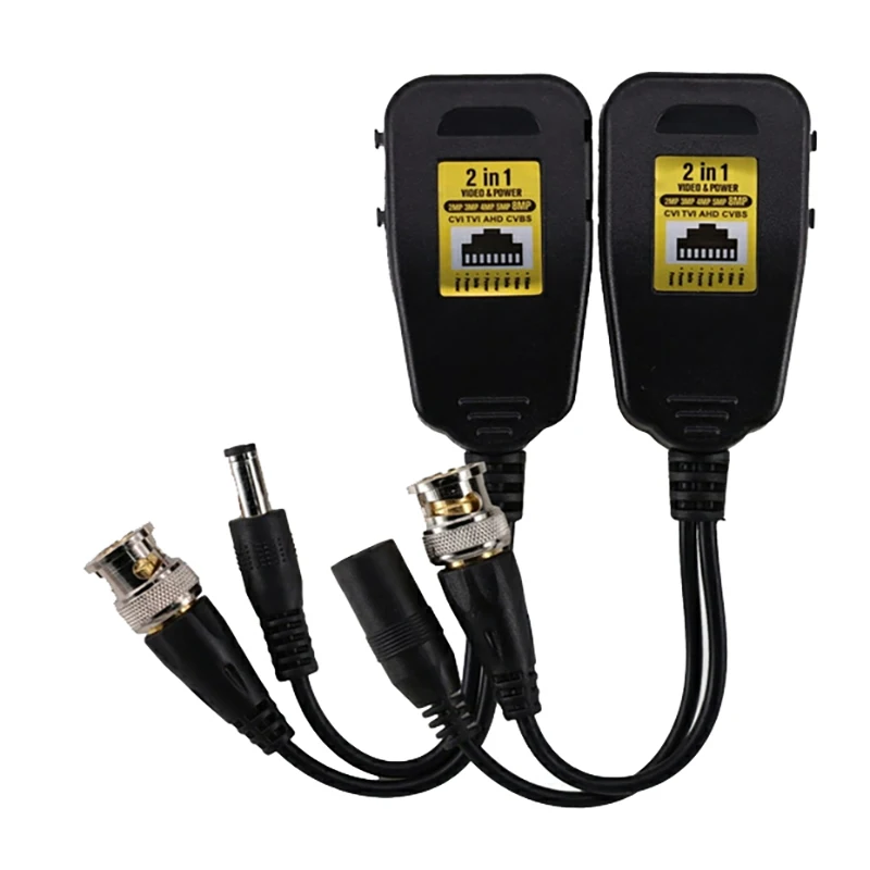 1 Pair BNC To RJ45 Passive Video Power + Audio Balun Transceiver For CCTV Camera 8MP CVBS AHD CVI TVI UTP Balun
1 Pair BNC To RJ45 Passive Video Power + Audio Balun Transceiver For CCTV Camera 8MP CVBS AHD CVI TVI UTP Balun