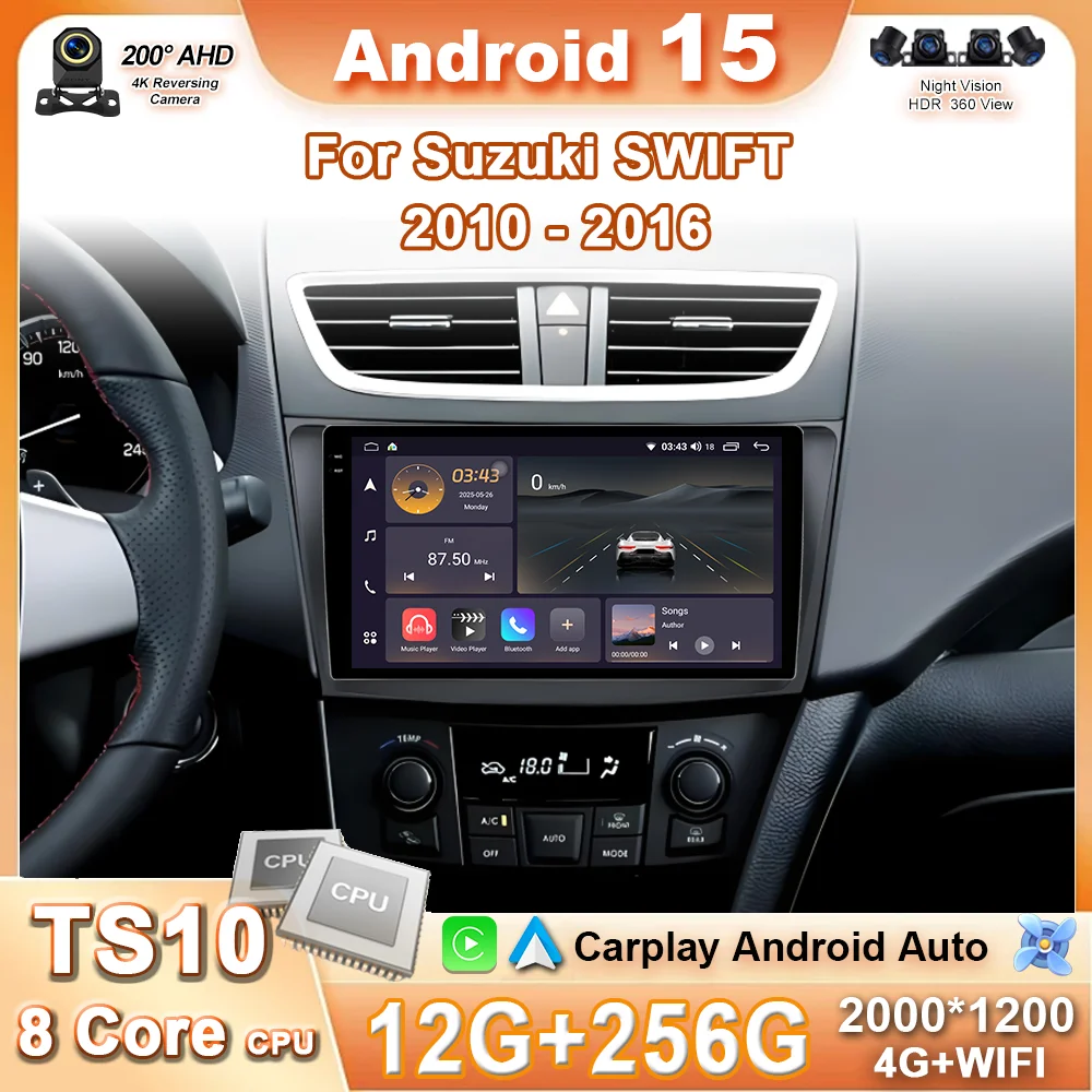 Автомобильный радиоприемник Android 15 для Suzuki Swift 4 2011 2012 2013 2014-2016, автомультимедийный видеоплеер, аудио стерео 4G + WIFI QLED
Автомобильный радиоприемник Android 15 для Suzuki Swift 4 2011 2012 2013 2014-2016, автомультимедийный видеоплеер, аудио стерео 4G + WIFI QLED