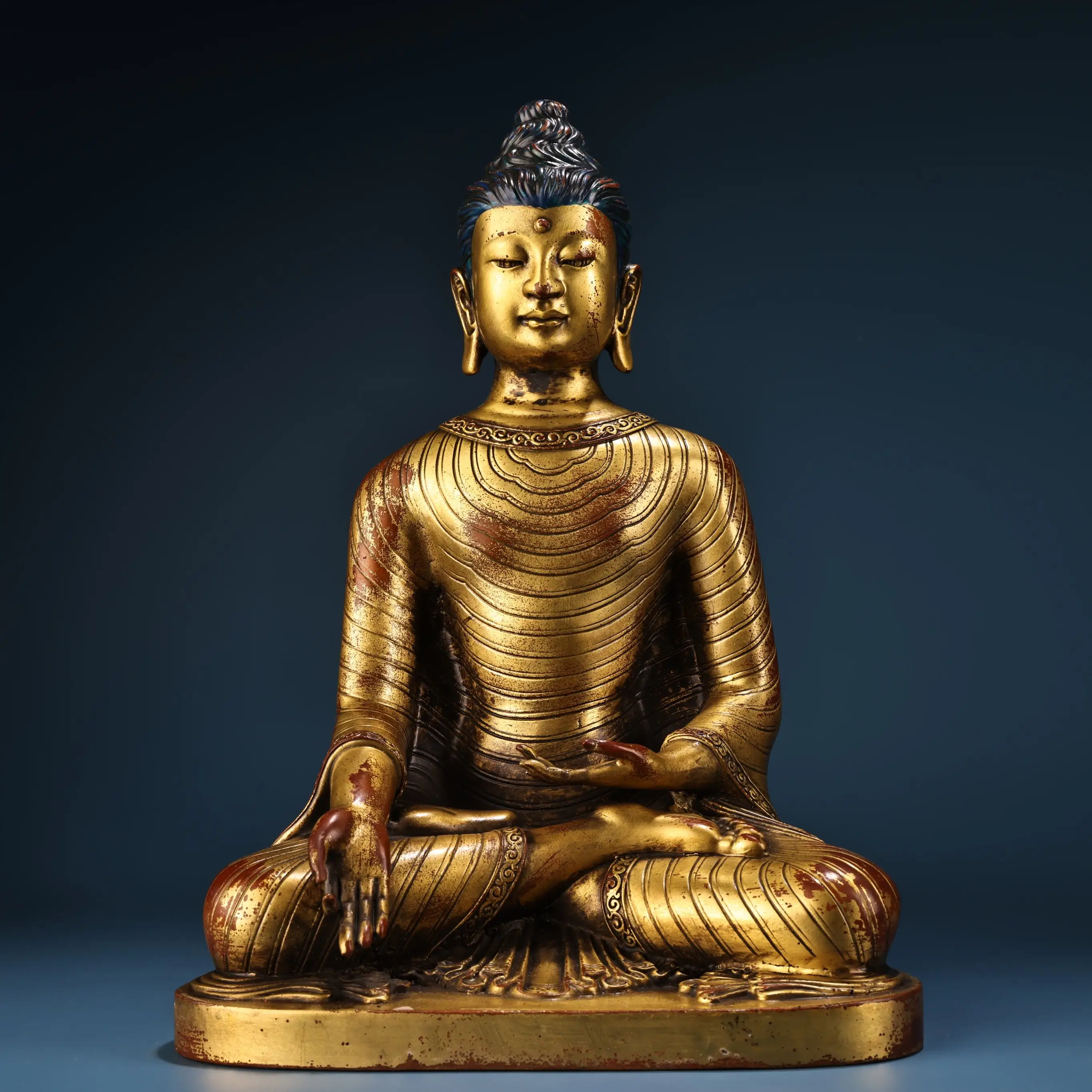 14"Tibetan Temple Collection Old Purple Bronze Gilded High Relief Northern Wei Buddha Shakyamuni Parinirvana Buddha Worship Hall
14"Tibetan Temple Collection Old Purple Bronze Gilded High Relief Northern Wei Buddha Shakyamuni Parinirvana Buddha Worship Hall
