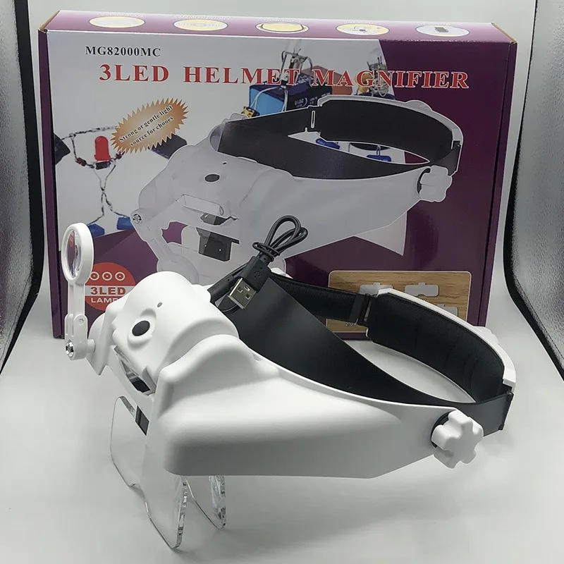 LED Headband Magnifier Glasses 1.5x 2x 2.5x 3x 3.5x Magnifying Glass with Light Hands-Free Jewelry Watch Electronic Repair Loupe
LED Headband Magnifier Glasses 1.5x 2x 2.5x 3x 3.5x Magnifying Glass with Light Hands-Free Jewelry Watch Electronic Repair Loupe