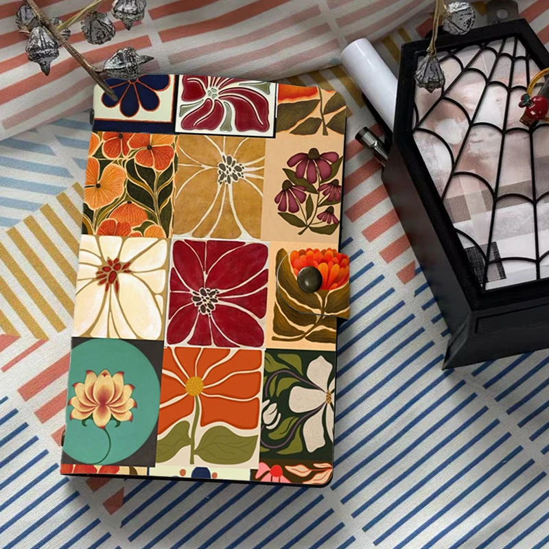 A6 Vintage Floral Tile PU Leather Notebook 6 Ring Binder Journal Retro Flower Pattern Planner Agenda Diary with Buckle Closure S
A6 Vintage Floral Tile PU Leather Notebook 6 Ring Binder Journal Retro Flower Pattern Planner Agenda Diary with Buckle Closure S