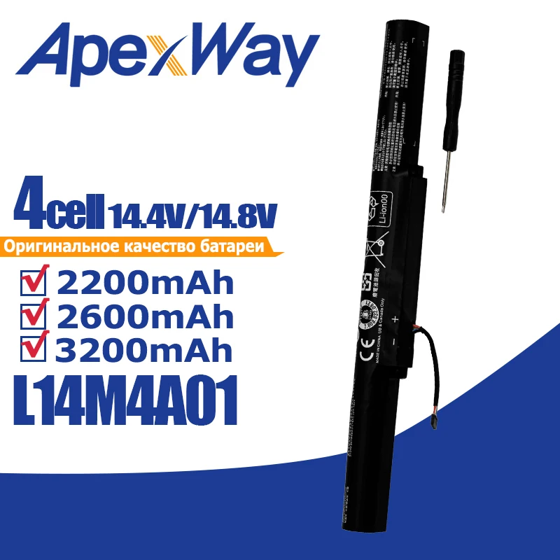 Аккумуляторная батарея Apexway L14M4A01 для ноутбука Lenovo IdeaPad 500-15ISK 15см V4000 Φ L14M4E01 L14S4A01 L14L4A01 L14L4A01 L14L4E01
Аккумуляторная батарея Apexway L14M4A01 для ноутбука Lenovo IdeaPad 500-15ISK 15см V4000 Φ L14M4E01 L14S4A01 L14L4A01 L14L4A01 L14L4E01