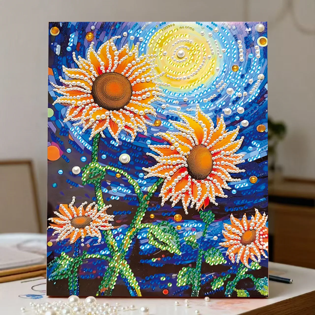 DIY Diamond & Pearl Painting Kit - Floral Rose & Sunflower Art Set, Mosaic Sticker Craft with Frame for Tabletop Decor
DIY Diamond & Pearl Painting Kit - Floral Rose & Sunflower Art Set, Mosaic Sticker Craft with Frame for Tabletop Decor