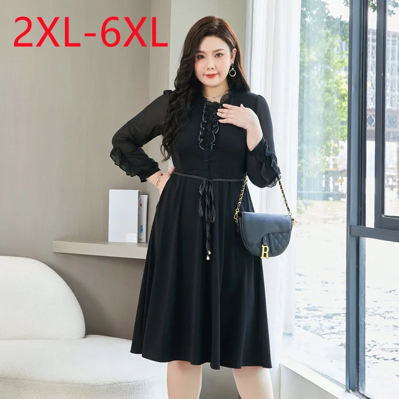 New 2023 Ladies Spring Autumn Plus Size Midi Dress For Women Large Size Long Sleeve O-neck Dress 2XL 3XL 4XL 5XL 6XL
New 2023 Ladies Spring Autumn Plus Size Midi Dress For Women Large Size Long Sleeve O-neck Dress 2XL 3XL 4XL 5XL 6XL