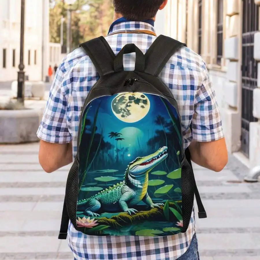 Moonlight Alligator Print Backpack Lightweight Large Capacity Laptop Travel Bag
Moonlight Alligator Print Backpack Lightweight Large Capacity Laptop Travel Bag