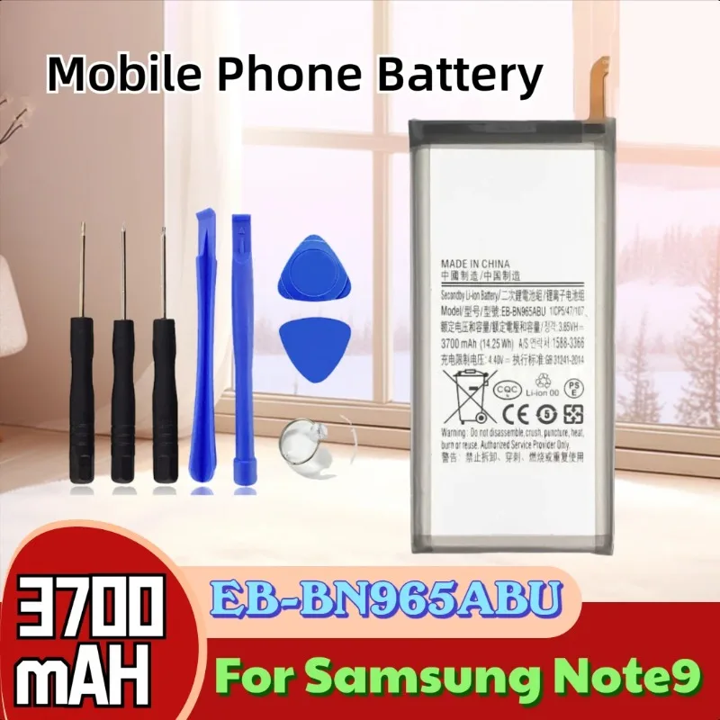 EB-BN965ABU 3.85V 3700mAH Mobile Phone Battery for Samsung Note9 N960 N960F U N9600 N965
EB-BN965ABU 3.85V 3700mAH Mobile Phone Battery for Samsung Note9 N960 N960F U N9600 N965