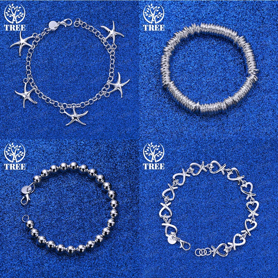 Fashion 925 Sterling Silver Starfish Heart Bead Chain Multiple Circle Bracelets Women Birthday Party Jewelry Trend Accessories 
Fashion 925 Sterling Silver Starfish Heart Bead Chain Multiple Circle Bracelets Women Birthday Party Jewelry Trend Accessories