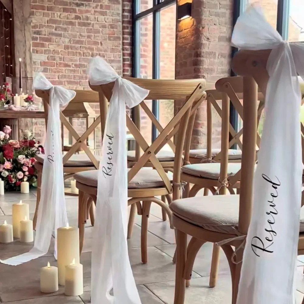 Personalized 1Pcs Wedding Chair Seating Ribbon Engagement Party Decorations Wedding Day Seat Labels with Ribbons Bridal Shower
Personalized 1Pcs Wedding Chair Seating Ribbon Engagement Party Decorations Wedding Day Seat Labels with Ribbons Bridal Shower