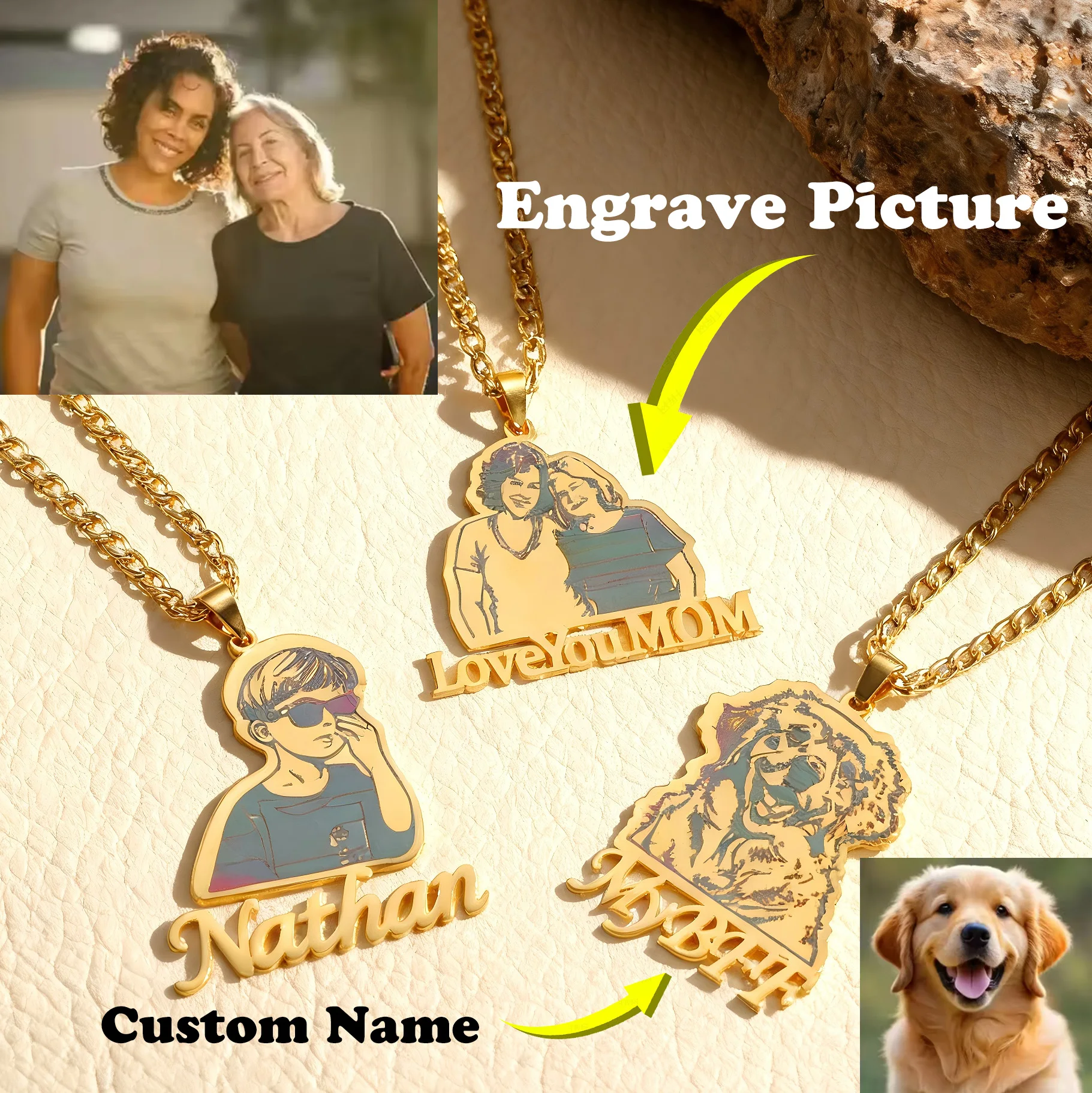 Custom Name Picture Nameplate Necklaces For Women Stainless Steel Pendant Personalized Pet Family Memory Birthday Jewelry Gifts
Custom Name Picture Nameplate Necklaces For Women Stainless Steel Pendant Personalized Pet Family Memory Birthday Jewelry Gifts