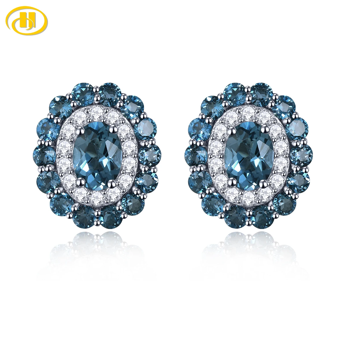 Natural Dark Blue Topaz Sterling Silver Stud Earring 4 Carats Genuine Gemstone S925 Fine Jewelry Classic Romantic Birthday Gifts
Natural Dark Blue Topaz Sterling Silver Stud Earring 4 Carats Genuine Gemstone S925 Fine Jewelry Classic Romantic Birthday Gifts