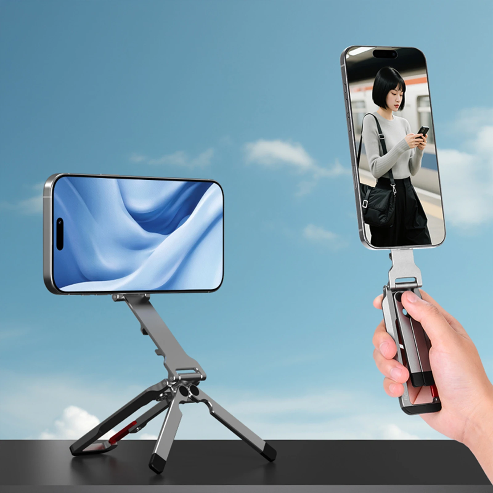 Magnetic Phone Tripod Stand Foldable Portable Magnetic Phone Holder Adjustable Phone Mount for iPhone
Magnetic Phone Tripod Stand Foldable Portable Magnetic Phone Holder Adjustable Phone Mount for iPhone