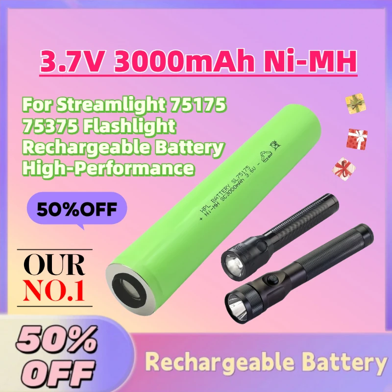 In Stock 3.7V 3000mAh Ni-MH Replacement Battery for Streamlight 75175 75375 Flashlight Rechargeable Battery High-Performance
In Stock 3.7V 3000mAh Ni-MH Replacement Battery for Streamlight 75175 75375 Flashlight Rechargeable Battery High-Performance