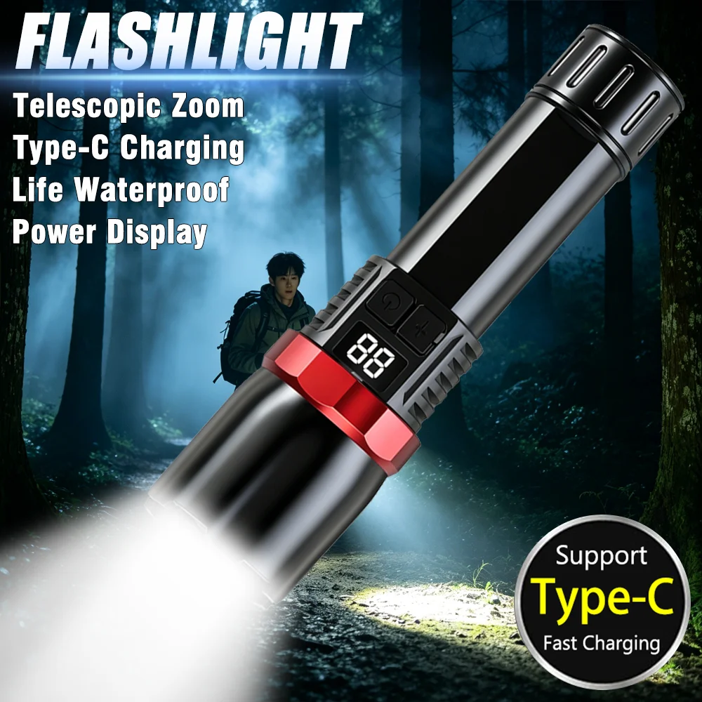 Super Bright LED Flashlight USB Rechargeable Flashlights with Tactical Zoom High Power Spotlight Outdoor Camping Fishing Torch
Super Bright LED Flashlight USB Rechargeable Flashlights with Tactical Zoom High Power Spotlight Outdoor Camping Fishing Torch