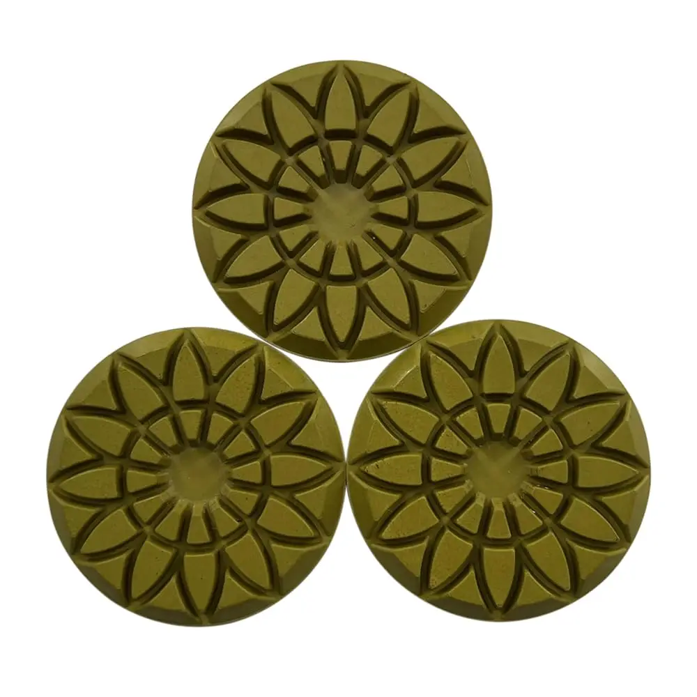 3 Inch Resin Bond Diamond Polishing Pads Dark Resin Set Of 3 6mm Segment Height Dry Or Wet 100 Grit
3 Inch Resin Bond Diamond Polishing Pads Dark Resin Set Of 3 6mm Segment Height Dry Or Wet 100 Grit