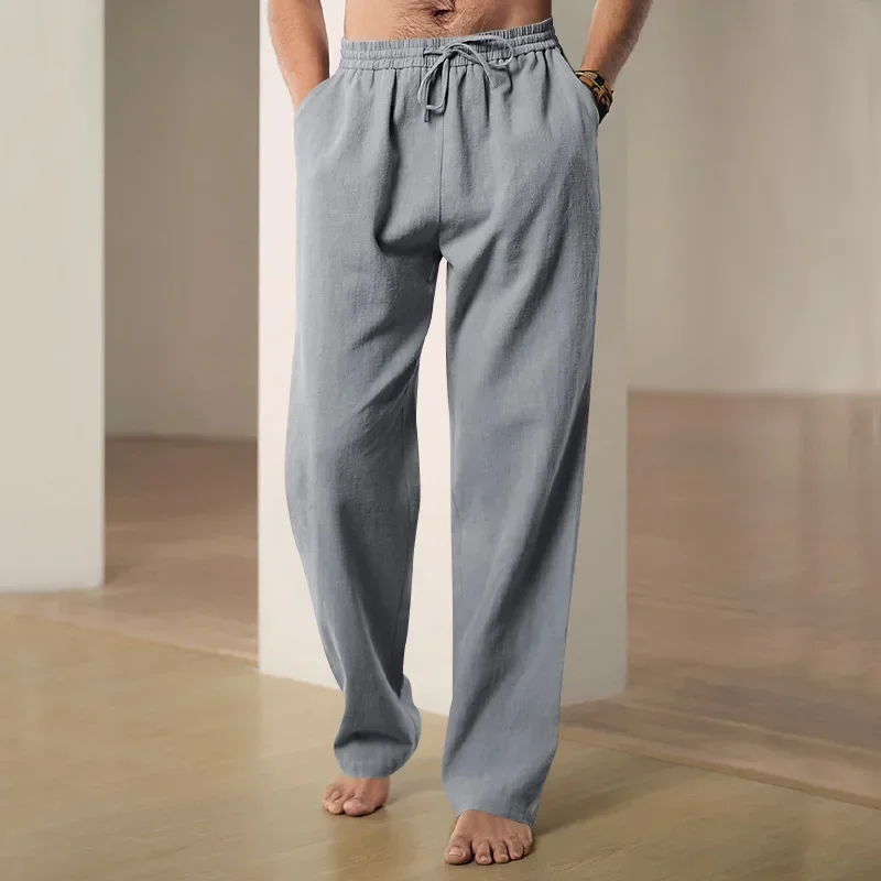 Summer Cotton Linen Drawstring Trousers Men's Fashion Simple Loose Casual Straight Pants Men Breathable Hip Hop Pants Sweatpants
Summer Cotton Linen Drawstring Trousers Men's Fashion Simple Loose Casual Straight Pants Men Breathable Hip Hop Pants Sweatpants