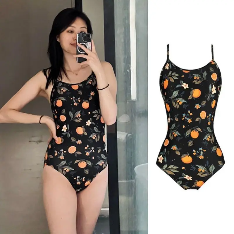 Black One Piece Swimsuit Women Exquisite Orange Citrus Pattern Body Hugging Tummy Control Durable Moisture Wicking Trendy Suit
Black One Piece Swimsuit Women Exquisite Orange Citrus Pattern Body Hugging Tummy Control Durable Moisture Wicking Trendy Suit