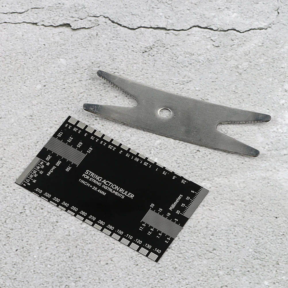 1Set Violin Tool Kit String Action Ruler for Guitar Bass Luthier Setup Gauge Measuring Height Distance Fret Rocker Plastic