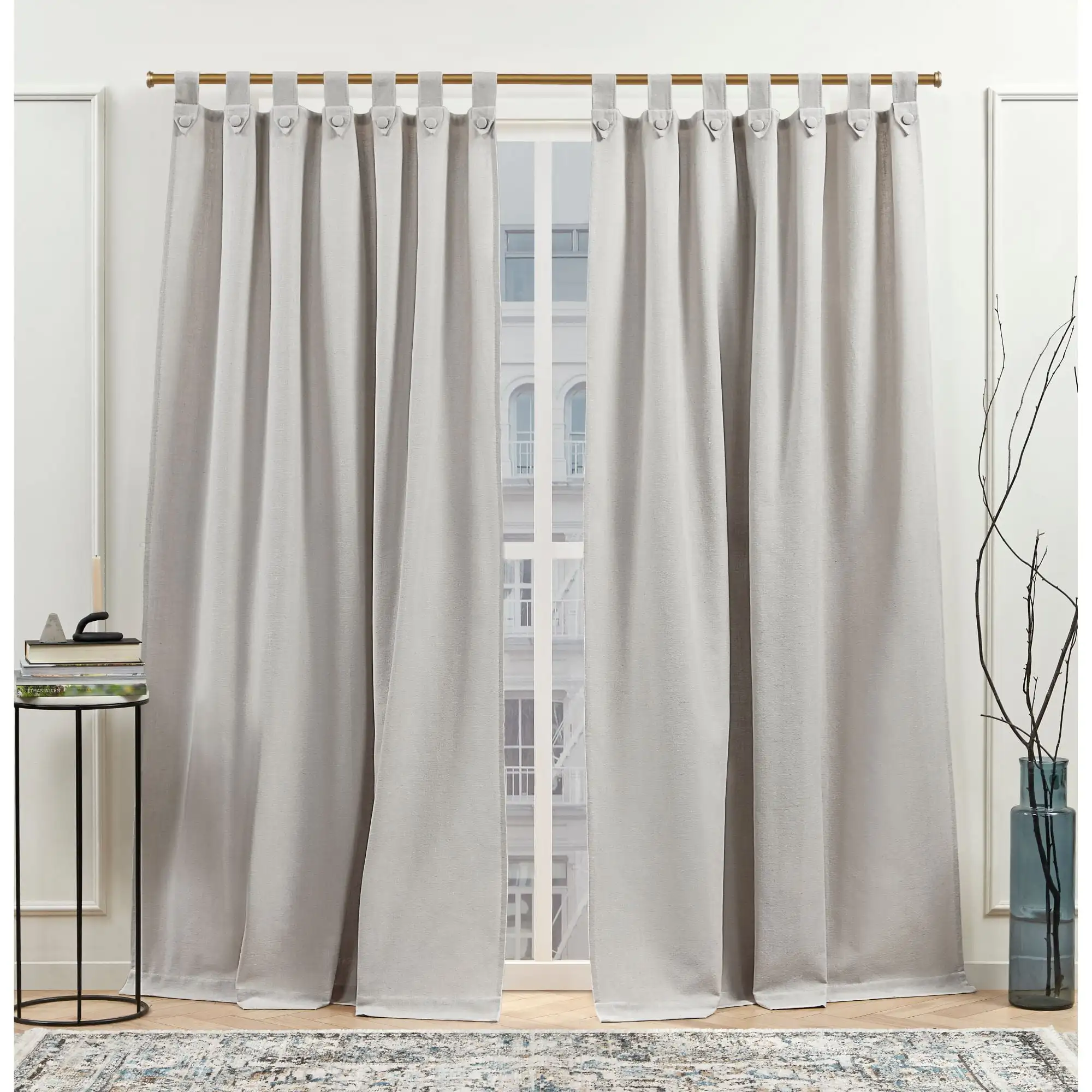 New York Peterson Cotton Blend Tuxedo Tab Top Light Filtering Curtain Panels, 54X 108, Silver, Set of 2
New York Peterson Cotton Blend Tuxedo Tab Top Light Filtering Curtain Panels, 54X 108, Silver, Set of 2