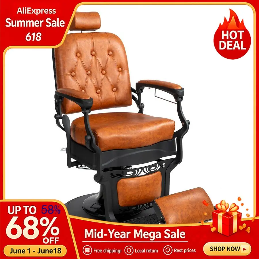 Heavy Vintage Recline Barber Chair Hydraulic with Headrest,Supports up to 700lbs 360 Rotatable, Professional Salon Beauty,Custom
Heavy Vintage Recline Barber Chair Hydraulic with Headrest,Supports up to 700lbs 360 Rotatable, Professional Salon Beauty,Custom