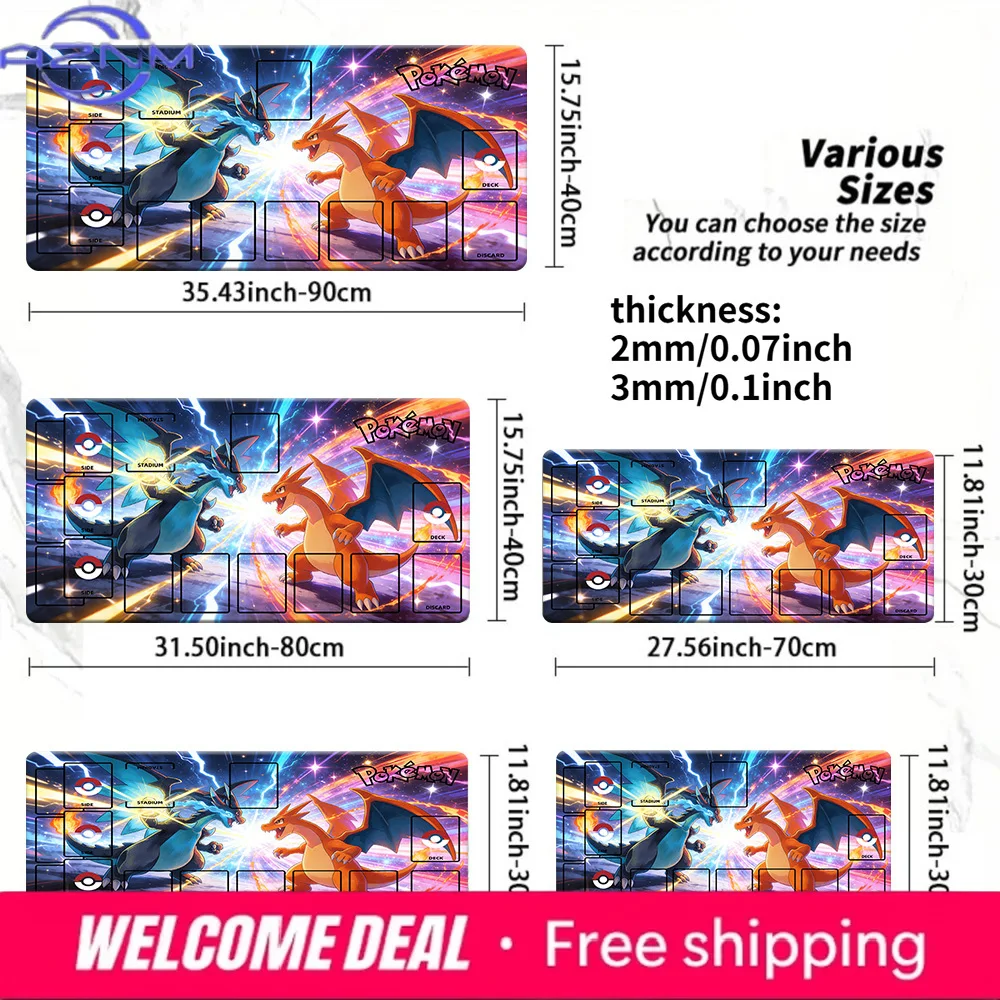 Pokemon Charizard vs Mega Charizard X Lightning Battle TCG Playmat, Anime Trading Card Game Mat with Zones, 2mm/3mm Thick Non-Sl
Pokemon Charizard vs Mega Charizard X Lightning Battle TCG Playmat, Anime Trading Card Game Mat with Zones, 2mm/3mm Thick Non-Sl
