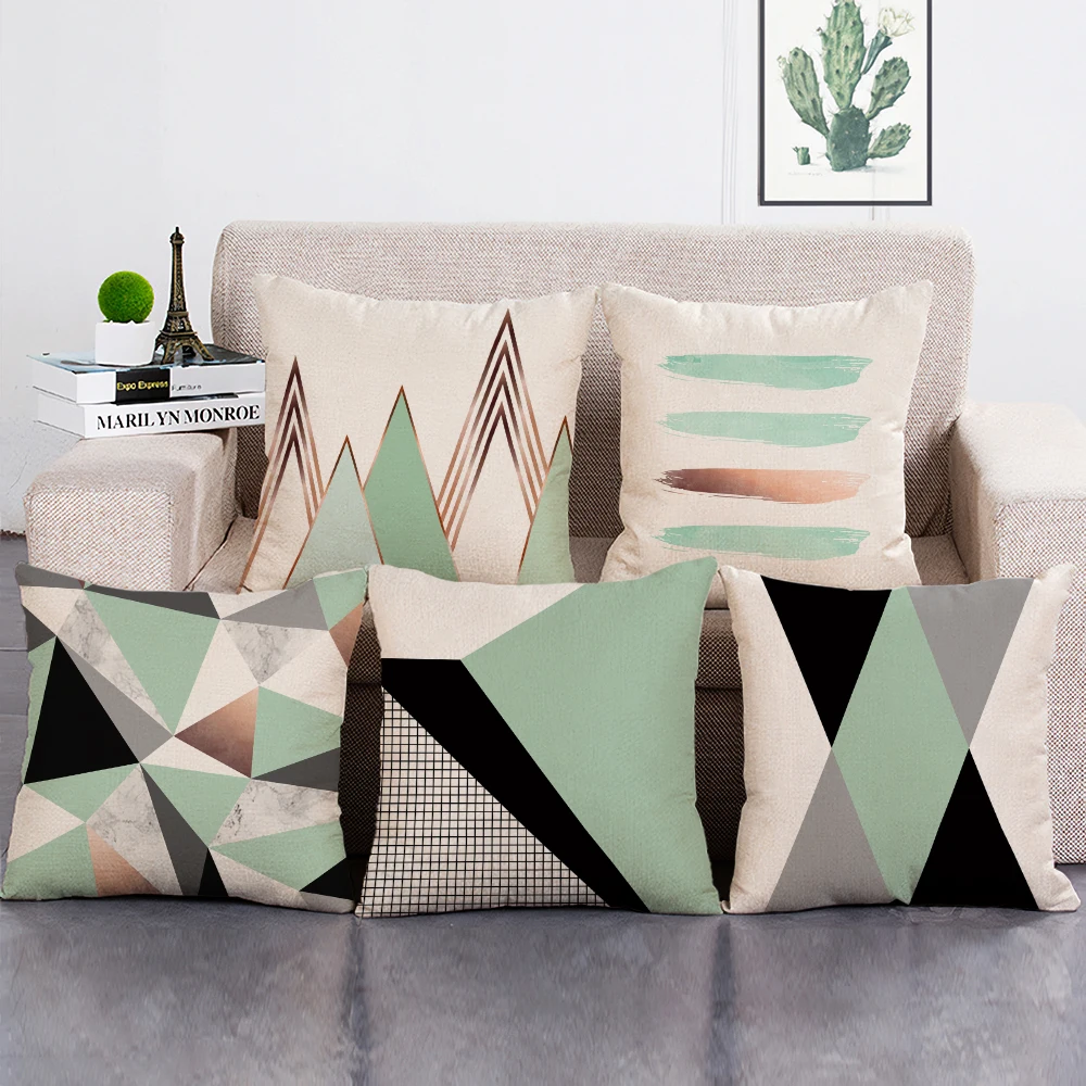 Modern Turquoise Geometric Print Cushion Cover Teal Blue Pillowcase for Living Room
Modern Turquoise Geometric Print Cushion Cover Teal Blue Pillowcase for Living Room