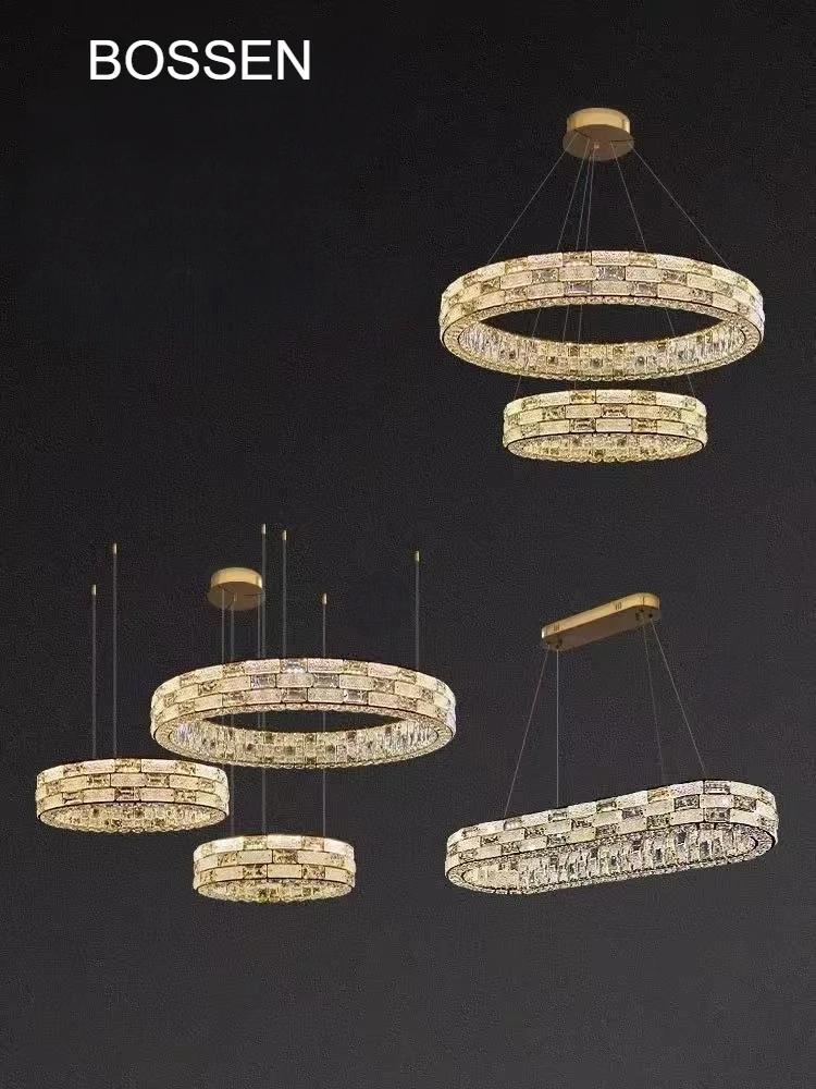 Modern Customizable Luxury LED Chandelier Pendant Lamp Crystal Stainless Steel Dimmable Ceiling Light for Villa luminaire
Modern Customizable Luxury LED Chandelier Pendant Lamp Crystal Stainless Steel Dimmable Ceiling Light for Villa luminaire