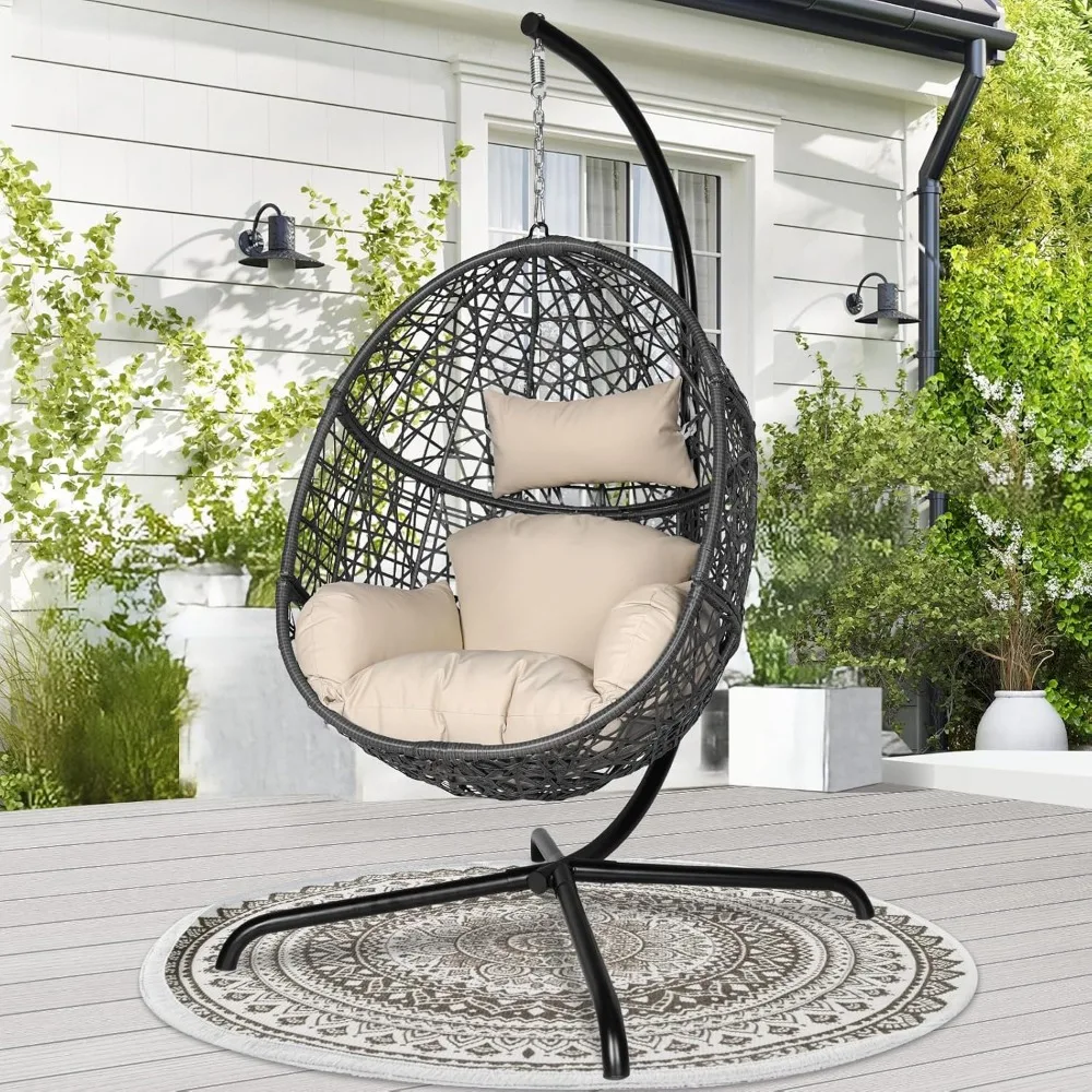 Oversized Patio Swing Egg Chair, Cozy Bird Cage Hanging Basket Chairs with Stand, Indoor Outdoor Large Rattan Swinging
Oversized Patio Swing Egg Chair, Cozy Bird Cage Hanging Basket Chairs with Stand, Indoor Outdoor Large Rattan Swinging