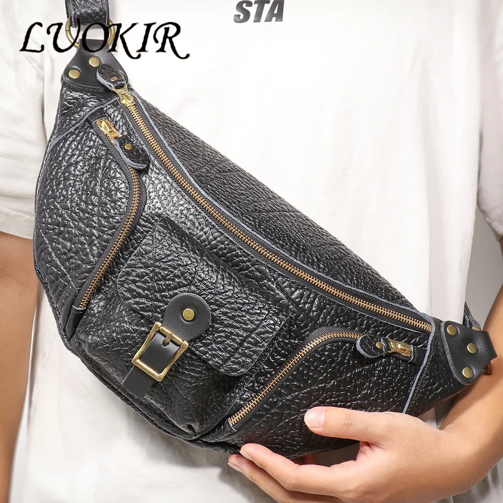 LUOKIR Bison Leather Men's Chest Bag Outdoor Commuting Casual Leather Waist Bag Top Layer Cowhide Personalized Motorcycle Bag
LUOKIR Bison Leather Men's Chest Bag Outdoor Commuting Casual Leather Waist Bag Top Layer Cowhide Personalized Motorcycle Bag
