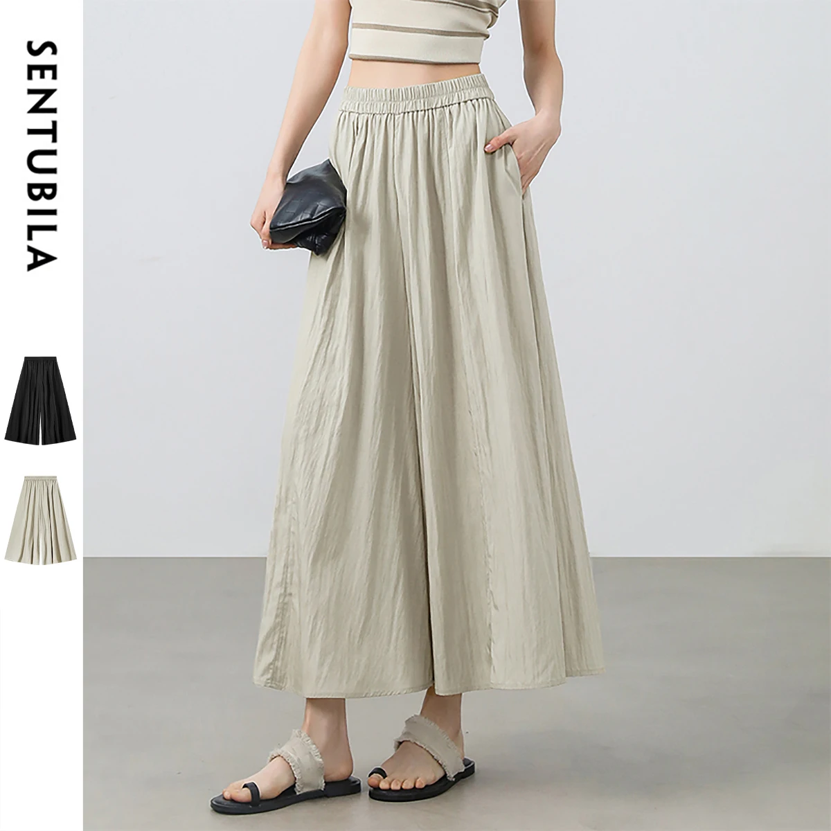 SENTUBILA Women's Pants Skirts 2025 Summer Fashion Wide-Leg Pants Casual High-Waist Comfort Breathable Ladies Trousers 152K5722
SENTUBILA Women's Pants Skirts 2025 Summer Fashion Wide-Leg Pants Casual High-Waist Comfort Breathable Ladies Trousers 152K5722