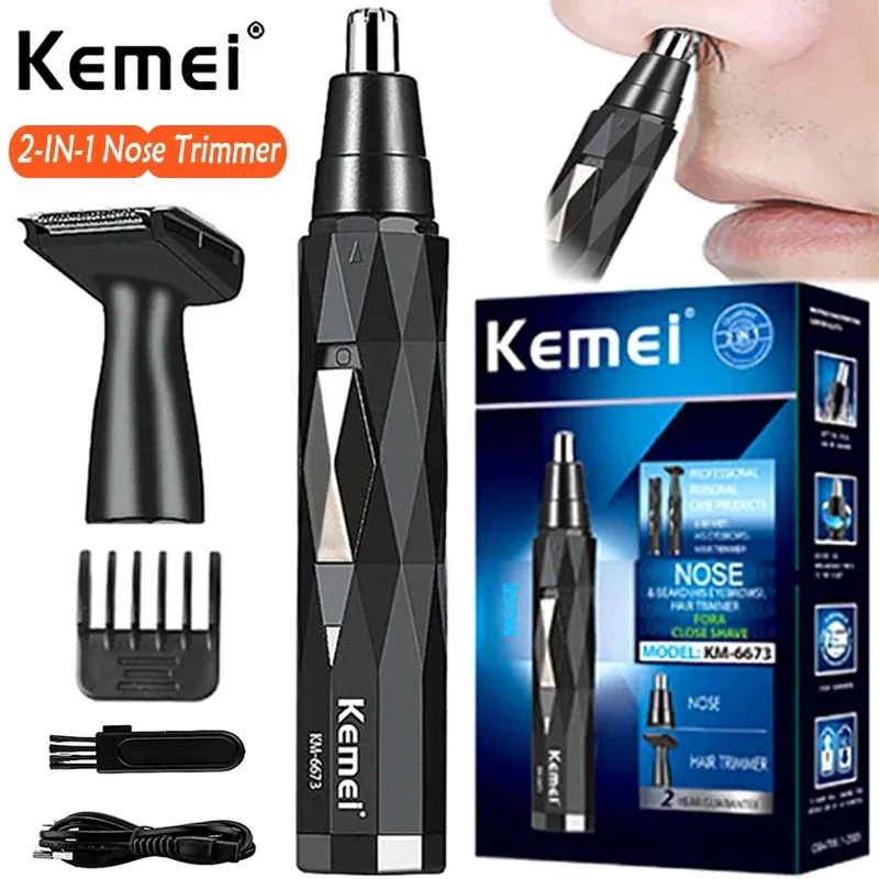 Kemei Beard Trimer Mens Eyebrow Nose Trimmer for Nose and Ear Cleaner Hair Removal Machine 2in1 Rechargeable Nose Hair Trimmer
Kemei Beard Trimer Mens Eyebrow Nose Trimmer for Nose and Ear Cleaner Hair Removal Machine 2in1 Rechargeable Nose Hair Trimmer