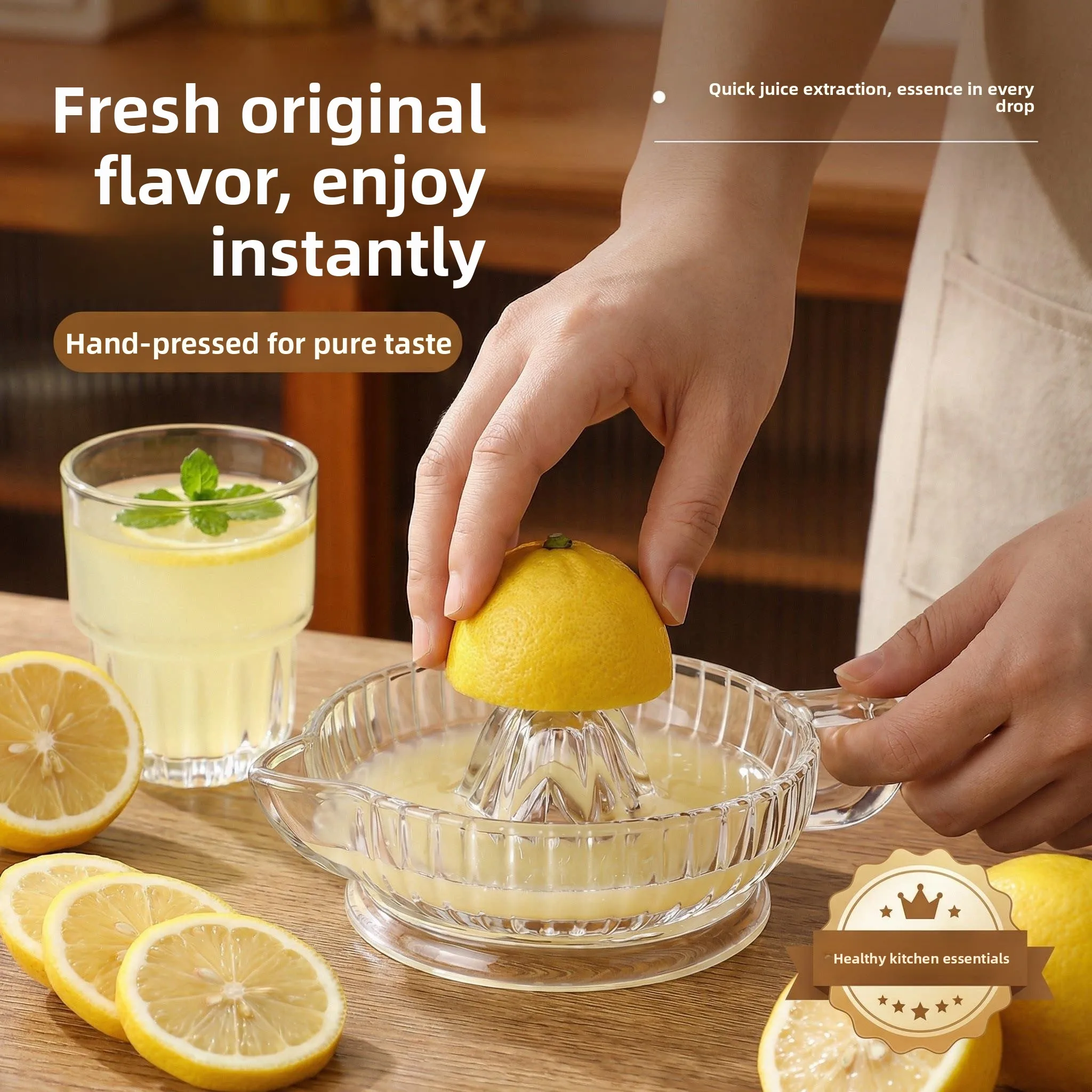 Manual Lemon Juicer Glass Handle Home Use Orange Juice Separator Tool Kitchen Gadget Lemon Squeezer Fruit Juicer Extractor
Manual Lemon Juicer Glass Handle Home Use Orange Juice Separator Tool Kitchen Gadget Lemon Squeezer Fruit Juicer Extractor